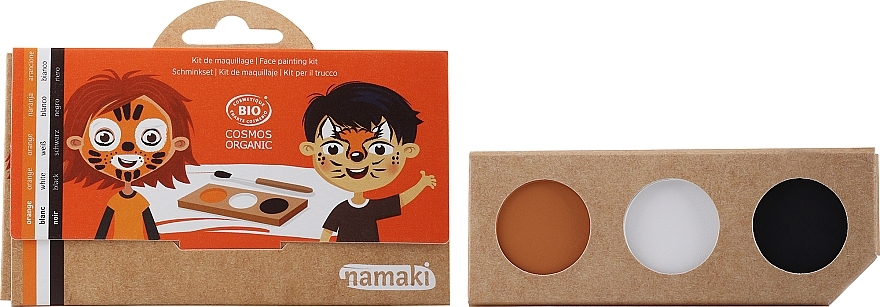 Paleta kolorów do malowania twarzy - Namaki Make-up Set For Children Orange White Black — Zdjęcie N1