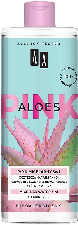 Płyn micelarny 3 w 1 - AA Aloes Pink Micellar Water 3 in 1 — Zdjęcie N1