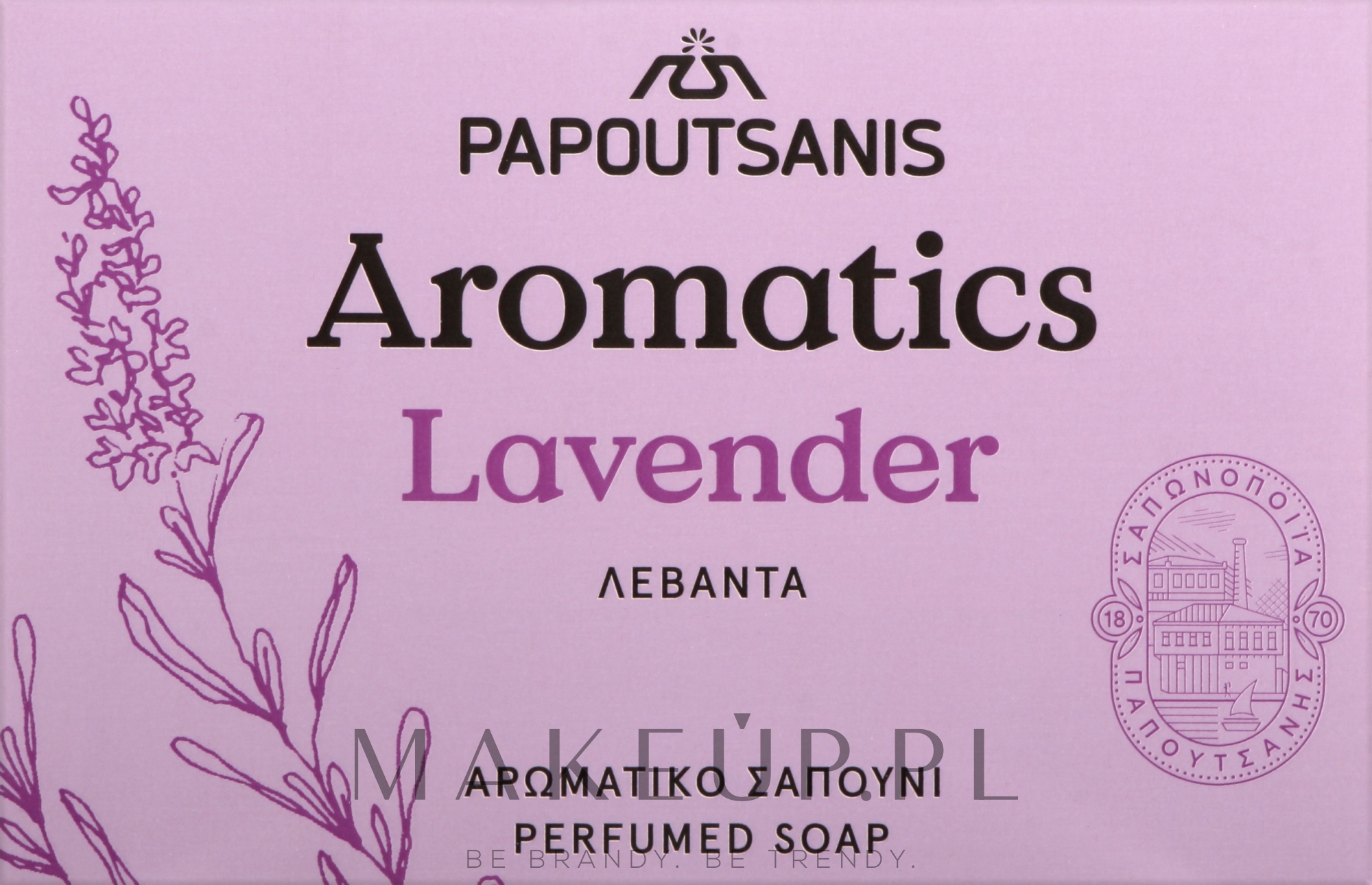 Perfumowane mydło Lawenda - Papoutsanis Aromatics Bar Soap — Zdjęcie 100 g
