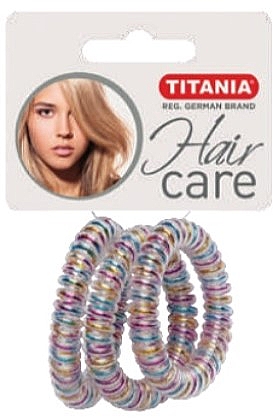 Gumki do włosów Anti Ziep, przezroczyste, wielokolorowe, 3 szt., średnica 5 cm - Titania — Zdjęcie N1