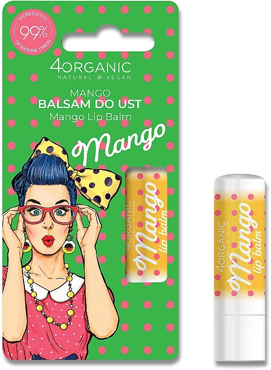 Balsam do ust Mango - 4Organic Pin-up Girl Mango Lip Balm — Zdjęcie N1