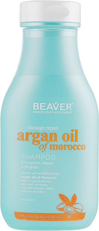 Szampon naprawczy do włosów zniszczonych z olejem arganowym - Beaver Professional Damage Repair Argan Oil Of Morocco Shampoo — Zdjęcie N1