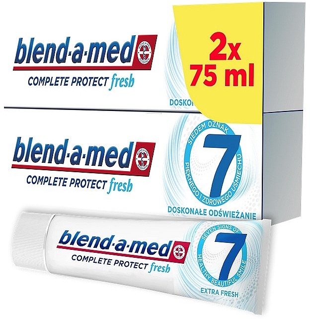 Zestaw - Blend-A-Med 3D White Extra Fresh (toothpaste/2*75ml) — Zdjęcie N1