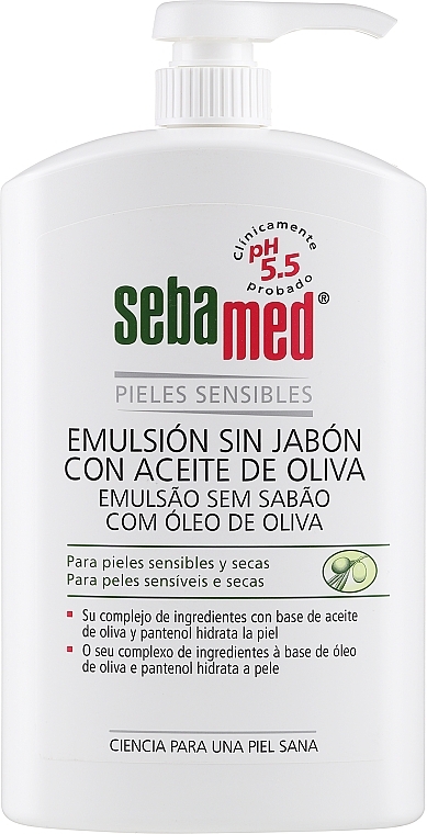 Emulsja oczyszczająca do ciała z oliwą z oliwek - Sebamed Olive Oil Soap-free Emulsion — Zdjęcie N1