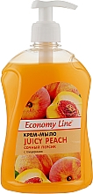 Kremowe mydło w płynie Soczysta brzoskwinia z gliceryną - Economy Line Juicy Peach Cream Soap — Zdjęcie N6