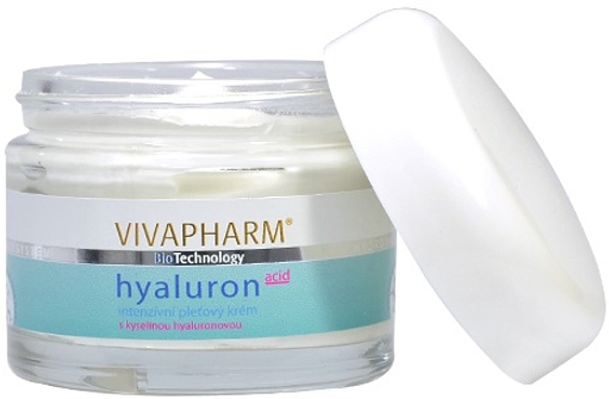 Liftingujący krem ​​do twarzy z kwasem hialuronowym - Vivaco Vivapharm Intensive Hyaluronic Acid Cream — Zdjęcie N2