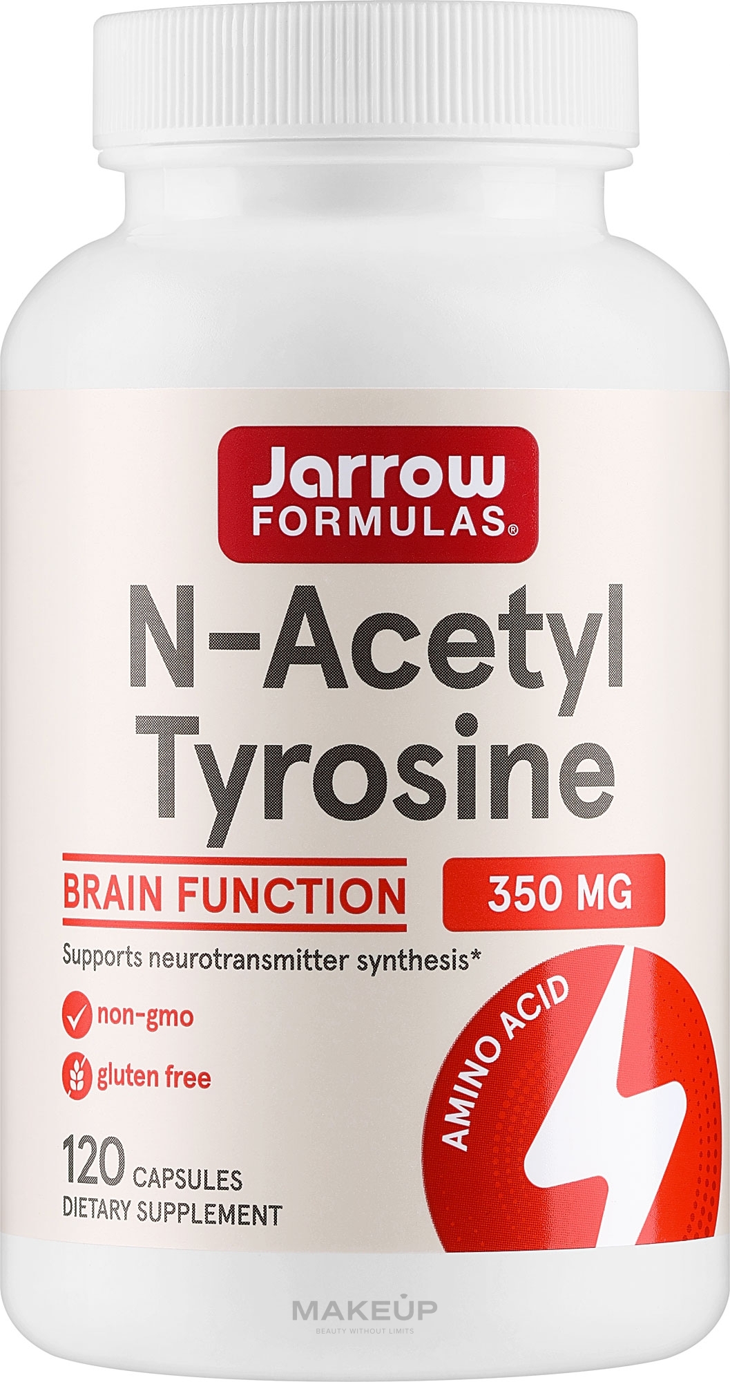 Suplement diety Acetylotyrozyna - Jarrow Formulas N-Acetyl Tyrosine, 350 mg  — Zdjęcie 120 szt.