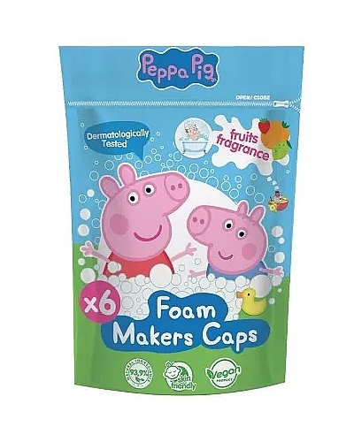 Piankowe kulki do kąpieli - Nickelodeon Peppa Pig Foam Makers Caps — Zdjęcie N1