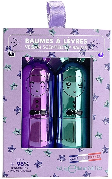 Zestaw balsamów do ust - Inuwet Purple Ribbon Duo Set (lip/balm/2x3.5g) — Zdjęcie N1