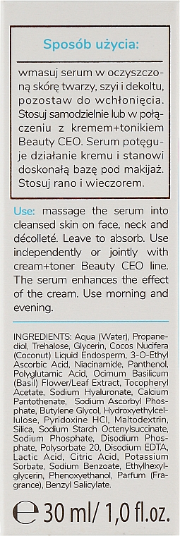 Nawilżające serum do twarzy - Bielenda Beauty CEO Drink Me Up Serum — Zdjęcie N3