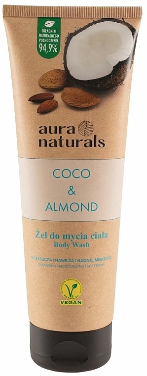 Żel do mycia ciała Kokos i migdał - Aura Naturals Coco & Almond Body Wash — Zdjęcie N1