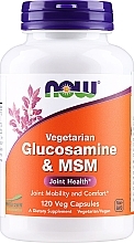 Wegetariańskie kapsułki na stawy Glukozamina & MSM - Now Foods Glucosamine & MSM Vegetarian — Zdjęcie N1