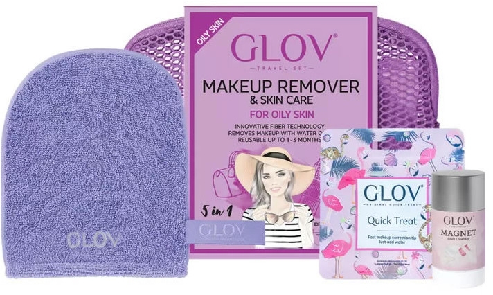 Zestaw akcesoriów do demakijażu - Glov Makeup Remover For Oily Skin (glove mini + glove + stick 40 g) — Zdjęcie N1