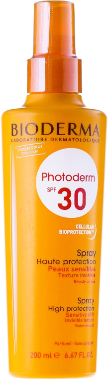 Ochronny spray do opalania SPF 30 - Bioderma Photoderm High Protectin Spray — Zdjęcie N1