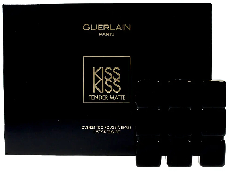 Zestaw - Guerlain Kisskiss Tender Matte (lipstick/3x2.8g + bag) — Zdjęcie N2
