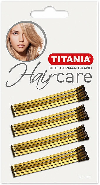 Wsuwki do włosów, złote, 7 cm, 20 szt. - Titania — Zdjęcie N1