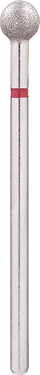 Diamentowy frez do paznokci, kulka, czerwony - Deni Carte CL/F5 — Zdjęcie N1