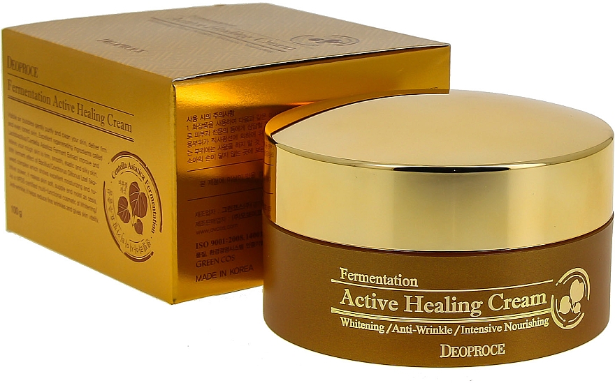 Odżywczy krem do twarzy z bąbelkami aktywnego tlenu - Deoproce Fermentation Active Healing Cream — Zdjęcie N1