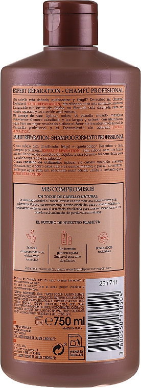 Szampon do włosów zniszczonych - Franck Provost Paris Expert Reparation Shampoo — Zdjęcie N2