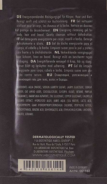 Żel do ciała, włosów i brody - La Biosthetique Homme Hair Beard Body Wash (próbka) — Zdjęcie N2