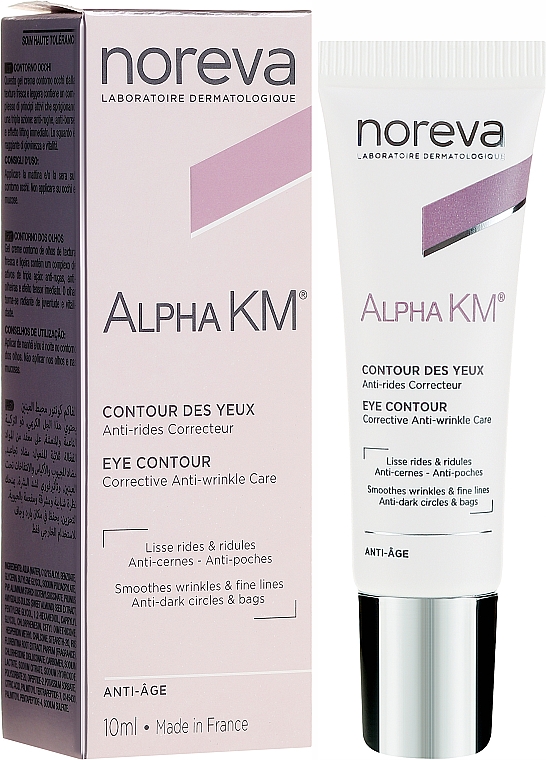 Przeciwzmarszczkowy krem korygujący do skóry wokół oczu - Noreva Laboratoires Alpha KM Eye Contour — Zdjęcie N1