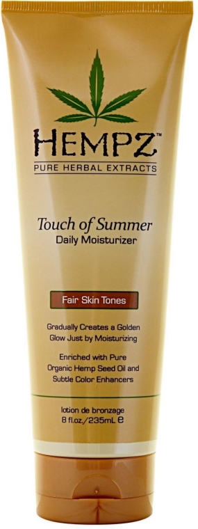 Brązujące mleczko do ciała do jasnej skóry - Hempz Touch of Summer Fair Skin Tonea