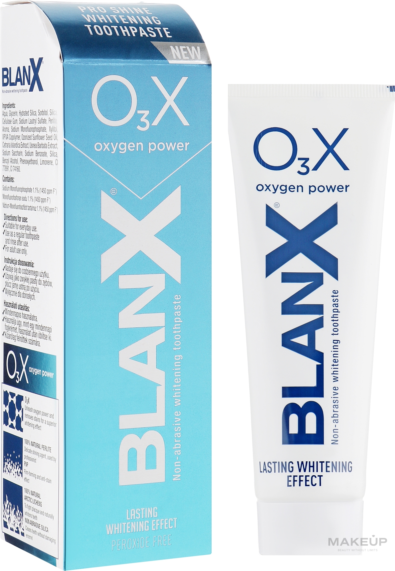 Wybielająca pasta do zębów - BlanX O3X Oxygen Power Pro Shine Whitening Toothpaste — Zdjęcie 75 ml