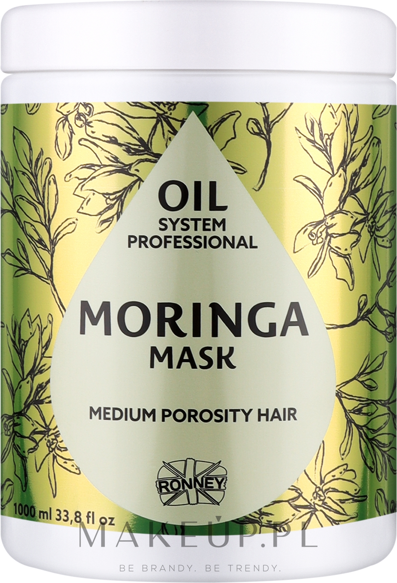 Maska z olejkiem Moringa do włosów średnioporowatych - Ronney Professional Oil System Medium Porosity Hair Moringa Mask — Zdjęcie 1000 ml