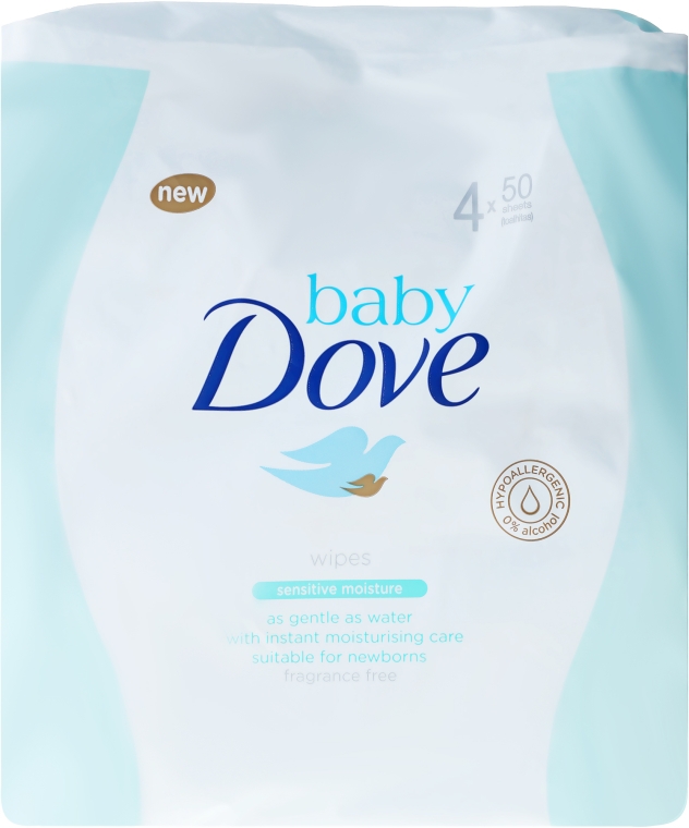 Chusteczki nawilżane do skóry wrażliwej, 200szt - Dove Baby Sensitive Moisture Wipes — фото N1