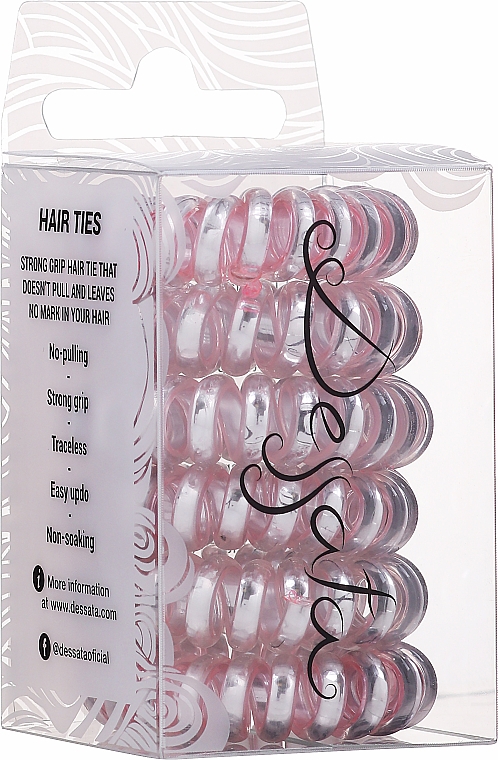 Gumki do włosów, różowo-srebrne - Dessata Hair Ties — Zdjęcie N1