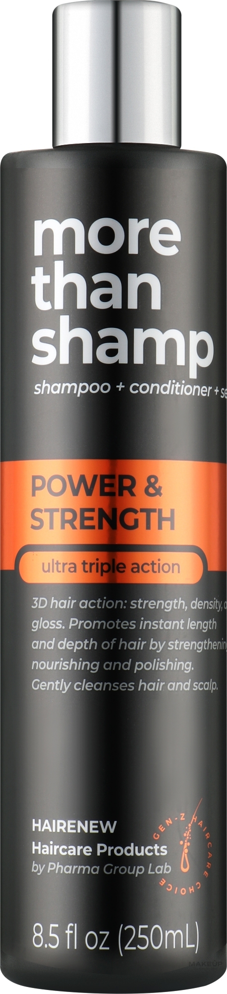 PRZECENA! Szampon z efektem 3D Siła, połysk, objętość - Hairenew Power & Strength Shampoo * — Zdjęcie 250 ml