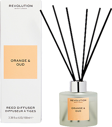 Dyfuzor zapachowy do domu Pomarańcza i oud - Makeup Revolution Home Orange & Oud Reed Diffuser — Zdjęcie N2