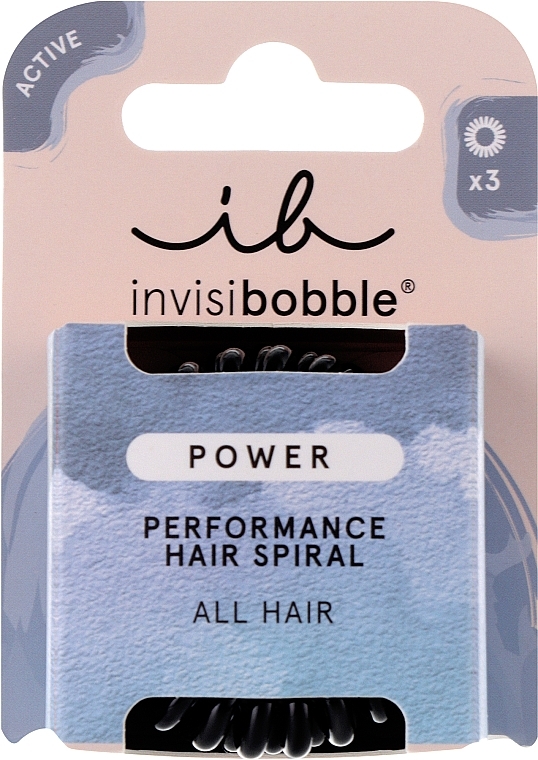 Gumka-bransoletka do włosów - Invisibobble Power True Black Perfomance Hair Spiral — Zdjęcie N1