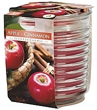 Kup Aromatyczna świeca w prążkowanym szkle Jabłko-cynamon - Bispol Scented Candle Apple-Cinnamon