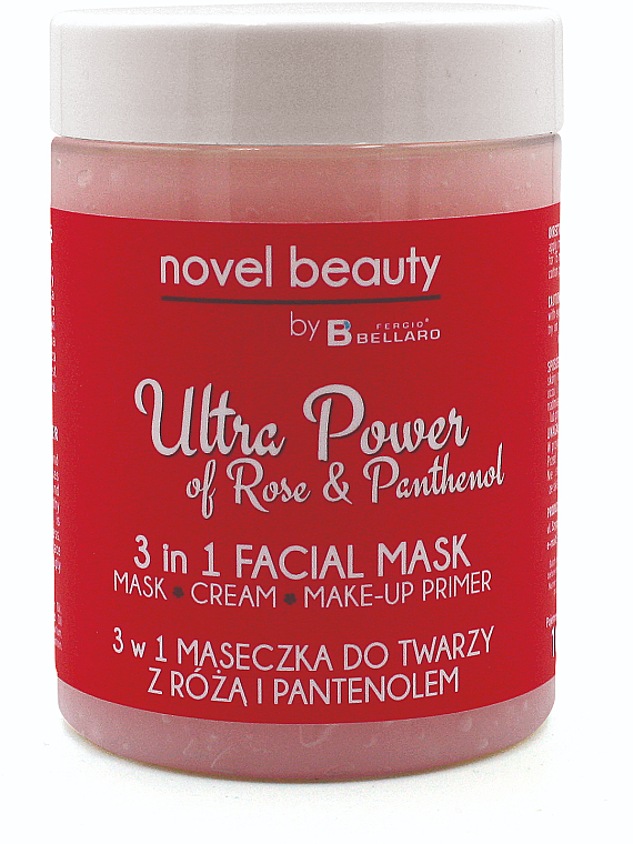 3 w 1 maseczka do twarzy z różą i pantenolem - Fergio Bellaro Novel Beauty Ultra Power Facial Mask — Zdjęcie N1