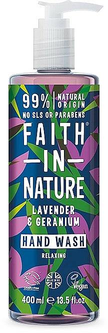 Mydło w płynie do rąk Lawenda i geranium - Faith in Nature Lavender & Geranium Hand Wash — Zdjęcie N3