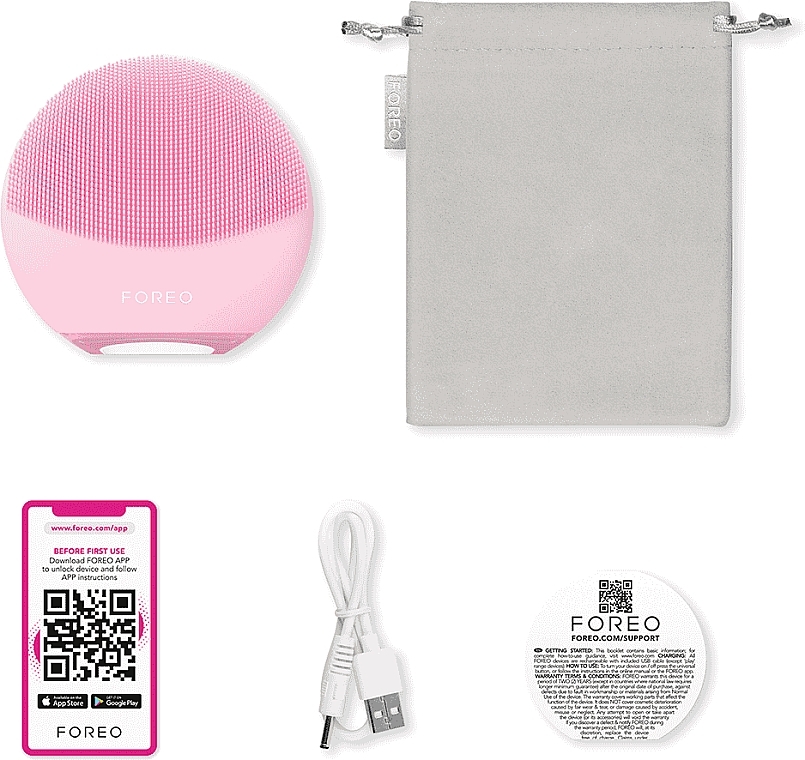 Urządzenie do oczyszczania twarzy - Foreo Luna 4 Mini Dual-Sided Facial Cleansing Massager Pearl Pink — Zdjęcie N3