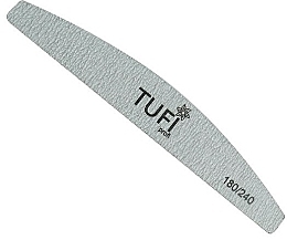 Półokrągły pilnik do paznokci 180/240, szary - Tufi Profi Premium — Zdjęcie N1