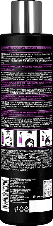 PRZECENA! Szampon przeciw intensywnemu wypadaniu włosów - Pharma Group Laboratories Aminotein + Multivitamin Shampoo * — Zdjęcie N2