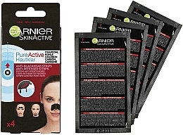 Plastry oczyszczające na nos z węglem - Garnier Skin Active Pure Active Anti-Blackhead Charcoal Strips — Zdjęcie N2