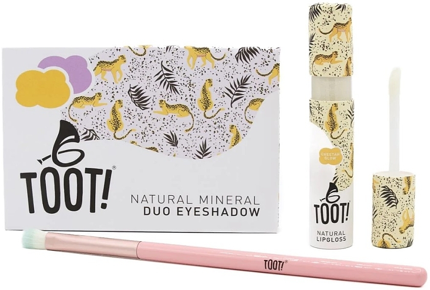 Zestaw - Toot! Cheetah Glow Eyeshadow & Lip Gloss Box Set (eyesh/4,6g + lip/gloss/5,5ml + brush/1pcs) — Zdjęcie N2