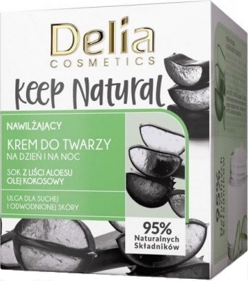 Nawilżający krem do twarzy na dzień i na noc - Delia Cosmetics Keep Natural — Zdjęcie N1
