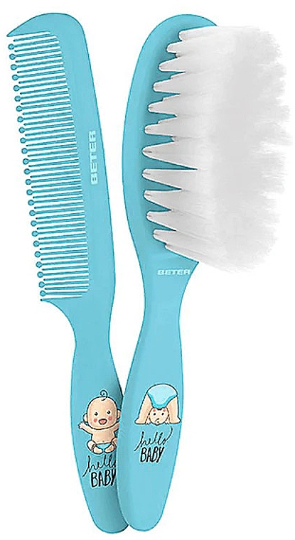 Zestaw grzebieni dla niemowląt, niebieski - Beter Child's Hairedressing Set — Zdjęcie N1