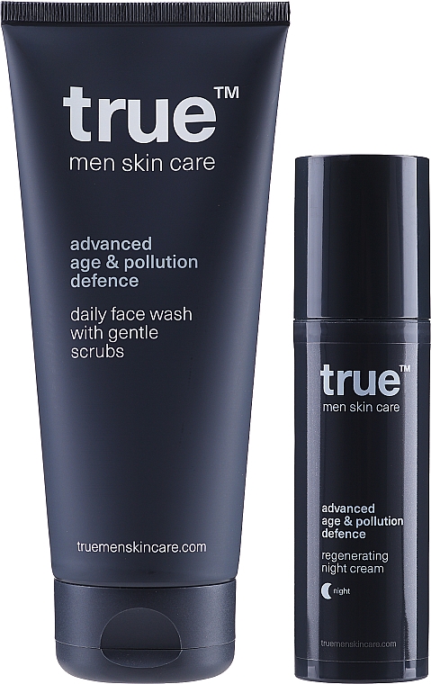 Zestaw - True Men Skin Care Advanced Age & Pollution Defence Start Me UP! (f/cr/50ml + f/gel/200ml) — Zdjęcie N2