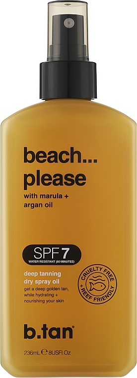 Olej do opalania SPF 7 Beach Please - B.tan Tanning Oil — Zdjęcie N1