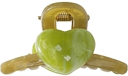 Klips krabowy, oliwkowy z zielonym sercem - Lolita Accessories — Zdjęcie N1