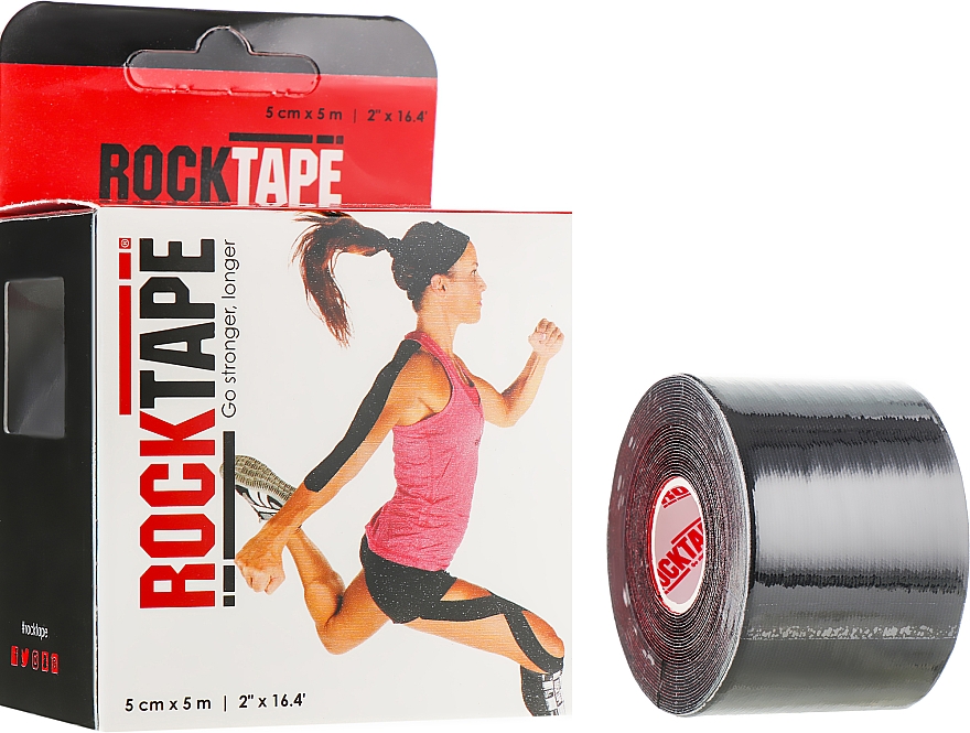 Taśma Kinesio Czarna - RockTape Kinesio Tape Standart — Zdjęcie N1