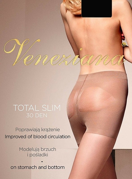 Rajstopy damskie "Total Slim" 30 DEN, nero - Veneziana — Zdjęcie N1