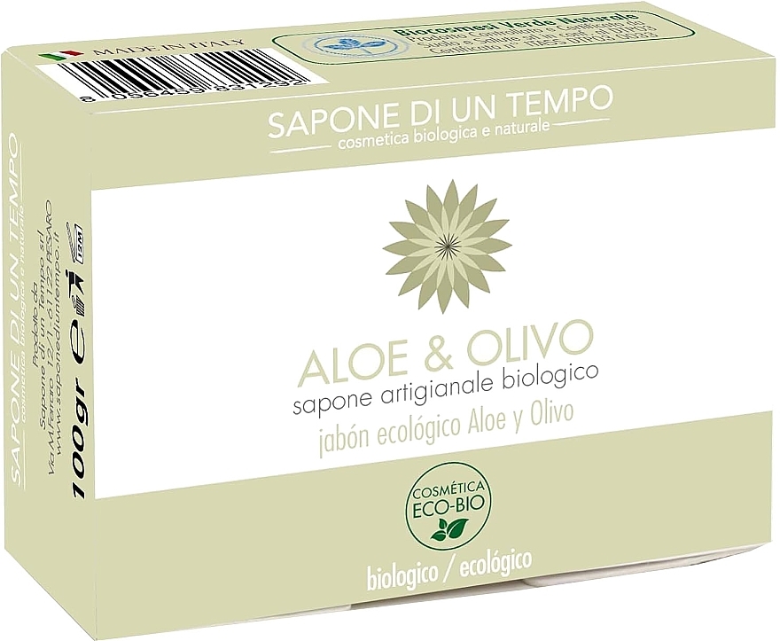 Organiczne mydło Aloes i oliwki - Sapone Di Un Tempo Organic Soap Aloe And Olive — Zdjęcie N1