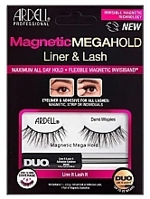 Zestaw - Ardell Magnetic Megahold Liner & Lash Demi Wispies (eye/liner/2.5g + lashes/2pc) — Zdjęcie N1